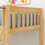 EASY RIDER NS : Standard Loft Beds Twin Low Loft Bed with Angled Ladder on Front, Slat, Natural