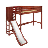 FILIOCUS CP : Play Loft Beds Twin High Loft Bed with Slide Platform, Panel, Chestnut