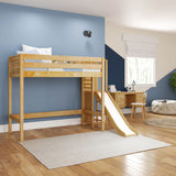 FILIOCUS NS : Play Loft Beds Twin High Loft Bed with Slide Platform, Slat, Natural