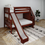 FOXTROT CS : Play Bunk Beds Medium Twin over Full Bunk Bed with Stairs + Slide, Slat, Chestnut