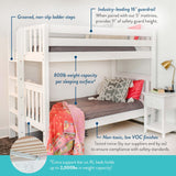 GETIT MWS : Classic Bunk Bed Modern Twin Medium Bunk Bed with Straight Ladder on Front