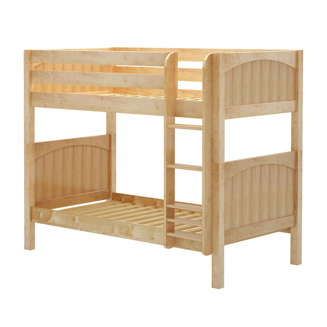GETIT NP : Classic Bunk Beds Twin Medium Bunk Bed with Straight Ladder on Front, Panel, Natural