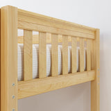 GRAND1 XL NS : Storage & Study Loft Beds Full XL High Loft Bed with Straight Ladder + Desk, Slat, Natural