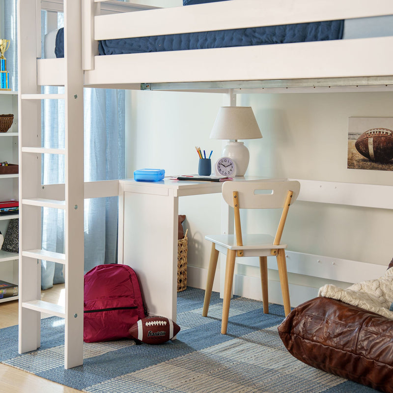 High Study Loft Bed with Corner Desk