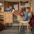 High Study Loft with Desk and Bookcase