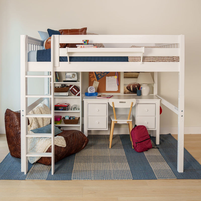 High Study Loft with Desk and Bookcase