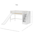 Mid Loft Bed With Slide and Stairs