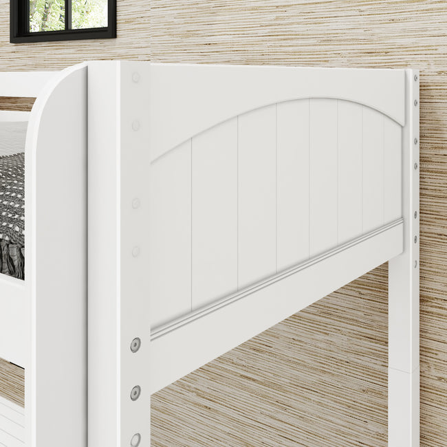 HIGHRISE XL WP : Corner Loft Beds Twin XL High Corner Loft Bed with Ladders, Panel, White