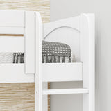 HIGHRISE XL WP : Corner Loft Beds Twin XL High Corner Loft Bed with Ladders, Panel, White