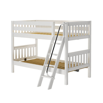 HOTHOT XL WS : Classic Bunk Beds Twin XL Low Bunk Bed, Slat, White
