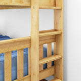HOTSHOT 1 NS : Classic Bunk Beds Low Bunk w/ Straight Ladder on End (Low/Low), Slat, Natural