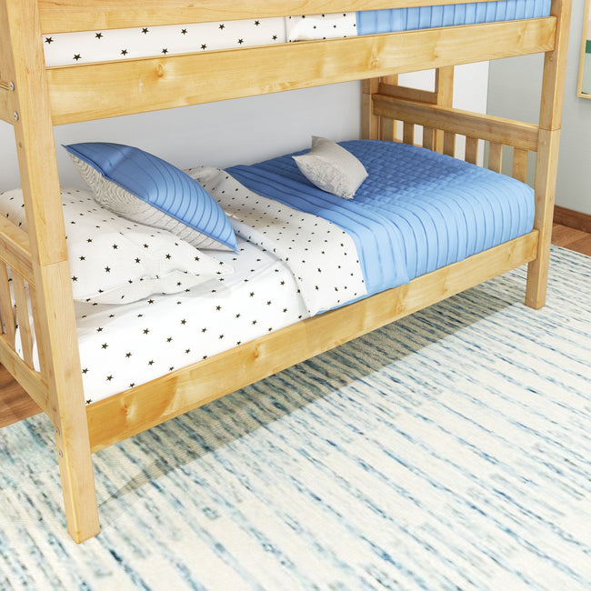 HOTSHOT 1 NS : Classic Bunk Beds Low Bunk w/ Straight Ladder on End (Low/Low), Slat, Natural