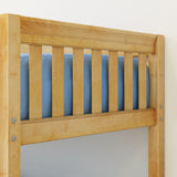 HOTSHOT XL NS : Classic Bunk Beds Twin XL Low Bunk Bed with Straight Ladder on Front, Slat, Natural