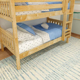 HOTSHOT XL NS : Classic Bunk Beds Twin XL Low Bunk Bed with Straight Ladder on Front, Slat, Natural