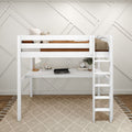 High Study Loft Bed with Long Desk