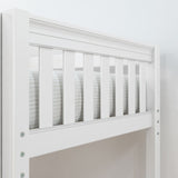 JIBJAB1 WS : Storage & Study Loft Beds Twin High Loft Bed with Straight Ladder + Desk, Slat, White
