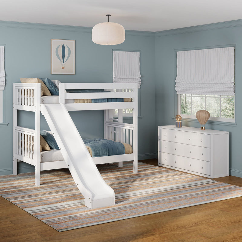 Classic Twin Bunk Bed with Slide