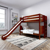 JOLLY XL 1 CP : Play Bunk Beds Twin XL Medium Bunk Bed with Slide, Panel, Chestnut