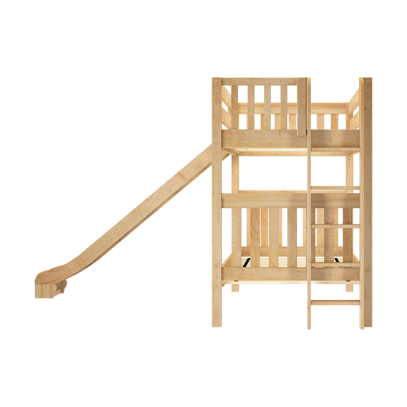 Wooden backyard playset with slide and ladder, children's outdoor playhouse fort and climbing climbing structure
