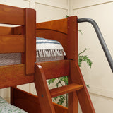 JUNCTURE XL CP : Multiple Bunk Beds Twin XL Medium Corner Bunk with Angled Ladder and Stairs on Right, Chestnut, Panel