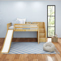 Low Loft Bed with Slide and Stairs