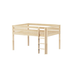 Natural wooden loft bed with ladder, ideal for children's bedroom furniture.