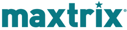 Maxtrix brand logo featuring stylized typography with a star symbol, teal color scheme.