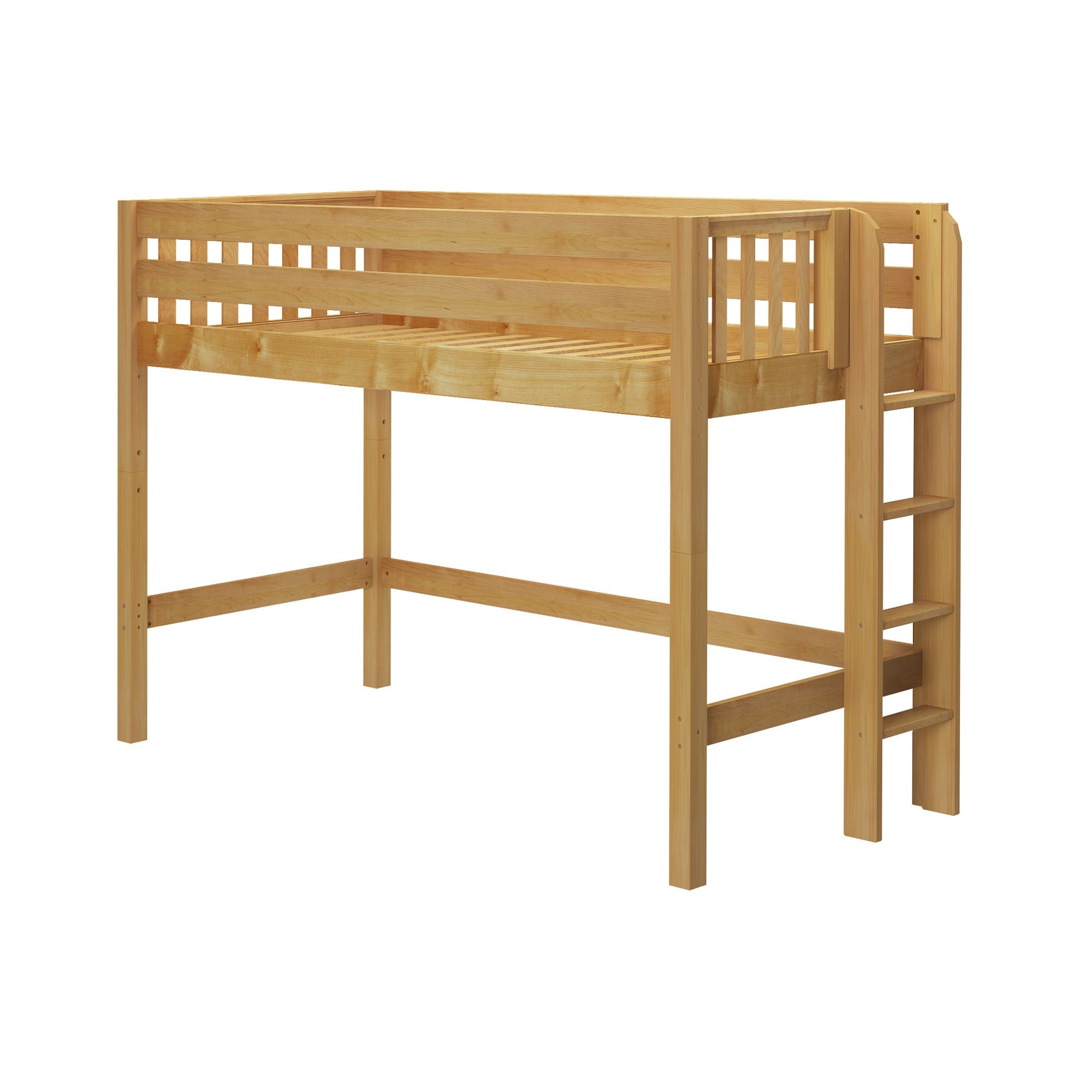 Twin XL Mid Loft Bed with Ladder on End Maxtrix Kids