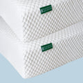 Close-up of an 8‑inch gel memory foam mattress with white textured quilted cover and breathable cooling surface