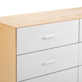 MX220006-102 : Furniture Modern 6 Drawer Dresser, White/Natural