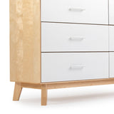 MX220006-102 : Furniture Modern 6 Drawer Dresser, White/Natural