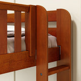 QUADRANT XL 1 CP : Multiple Bunk Beds Full XL + Twin XL High Corner Bunk with Straight Ladders on Ends, Chestnut, Panel