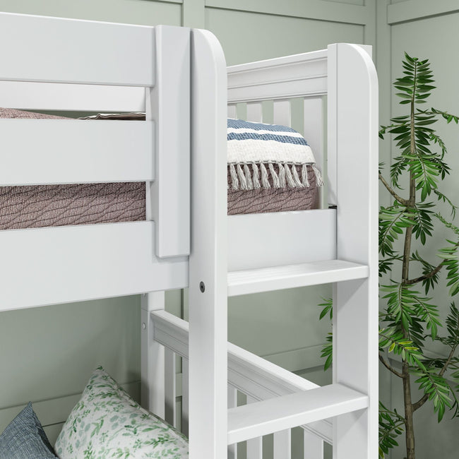 QUART XL WS : Multiple Bunk Beds High Corner Bunk Bed - Queen over Queen + Twin XL over Twin XL, Slat, White