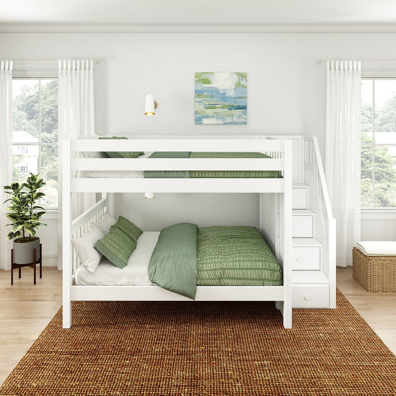 Classic Full Bunk Bed with Stairs