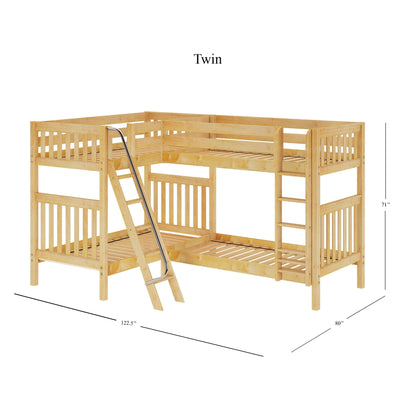 Twin High Corner Bunk with Ladders