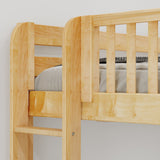 QUATTRO XL 1 NP : Multiple Bunk Beds Twin XL High Corner Bunk with Straight Ladders on Ends, Panel, Natural