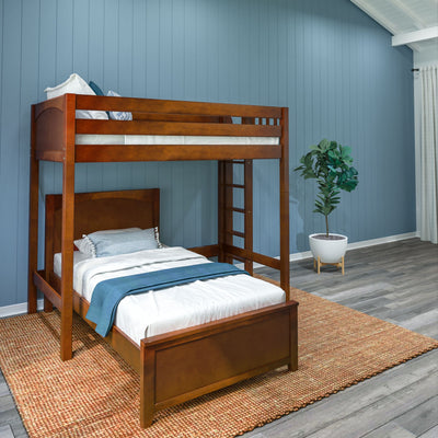 Twin High Loft Bed with Straight Ladder on End + Twin Bed