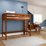 SLAM CS : Standard Loft Beds Twin High Loft Bed, Slat, Chestnut