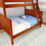 SLANT CP : Staggered Bunk Beds High Twin over Full Bunk Bed, Panel, Chestnut