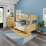 SLOPE UD NP : Bunk Beds Medium Twin over Full Bunk Bed with Underbed Storage Drawer, Panel, Natural