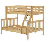 SLOPE XL NS : Staggered Bunk Beds Medium Twin XL over Full XL Bunk Bed, Slat, Natural