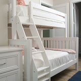 SLOPE XL WS : Staggered Bunk Beds Medium Twin XL over Full XL Bunk Bed, Slat, White