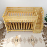 STELLAR NS : Staircase Bunk Beds Twin Medium Bunk Bed with Stairs, Slat, Natural