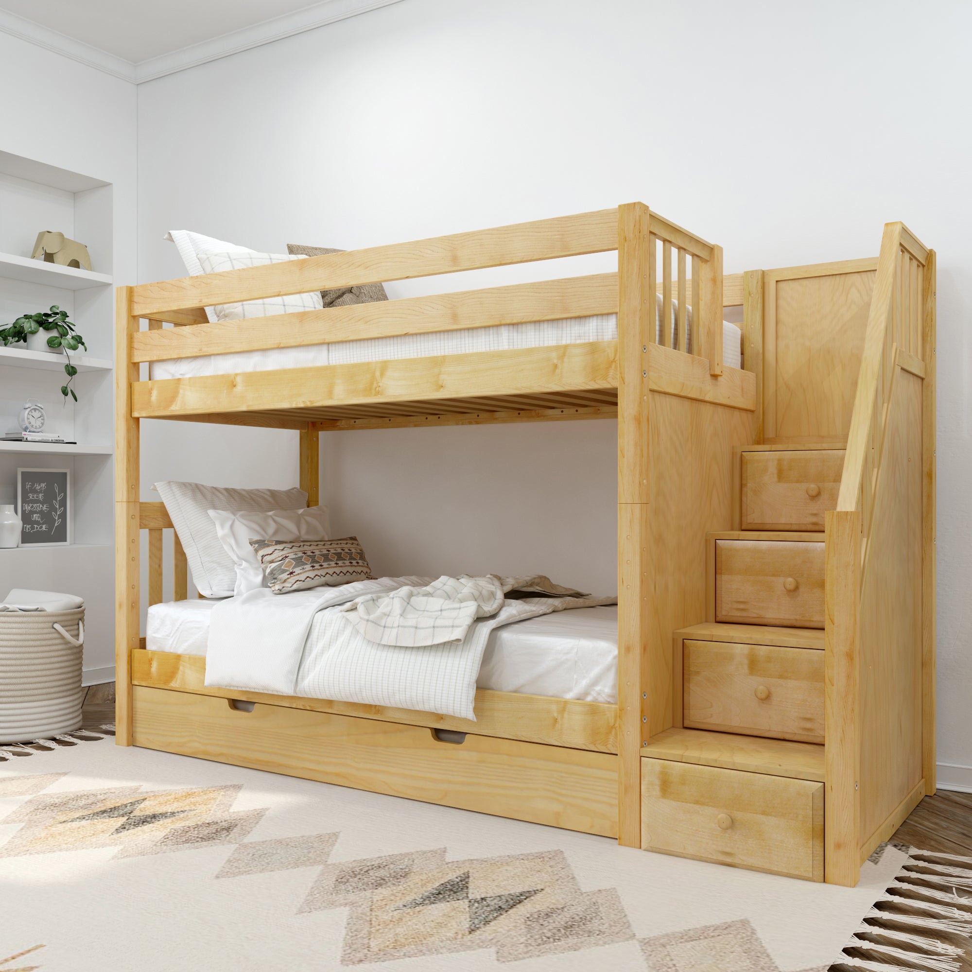 Trundle bunk bed with stairs hotsell