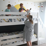 STELLAR WP : Staircase Bunk Beds Twin Medium Bunk Bed with Stairs, Panel, White