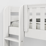 SUMMIT 1 WP : Corner Loft Beds Twin Full High Corner Loft Bed with Ladders on End, Panel, White