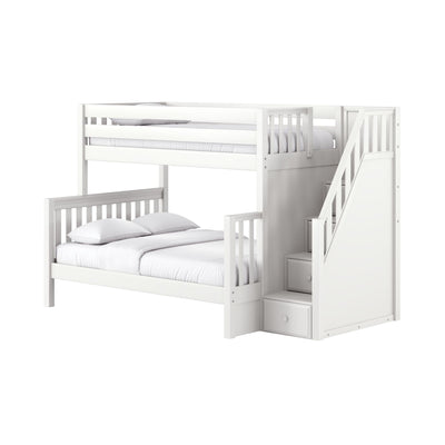Classic Twin over Full Bunk Bed with Stairs