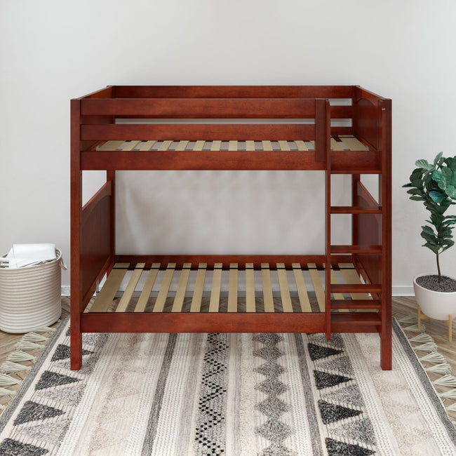 TALL XL CP : Classic Bunk Beds Twin XL High Bunk Bed with Straight Ladder on Front, Panel, Chestnut