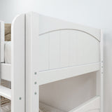 TERTIARY XL WP : Multiple Bunk Beds Twin XL Medium Corner Loft Bunk Bed with Angled Ladder and Stairs on Right, Panel, Natural