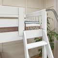Full + Twin Corner Triple Loft Bunk Bed with Stairs